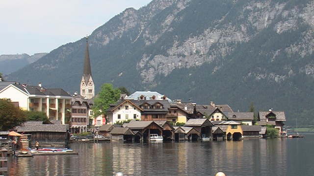 Hallstatt – msto Hallstatt na jezee Hallstattsee